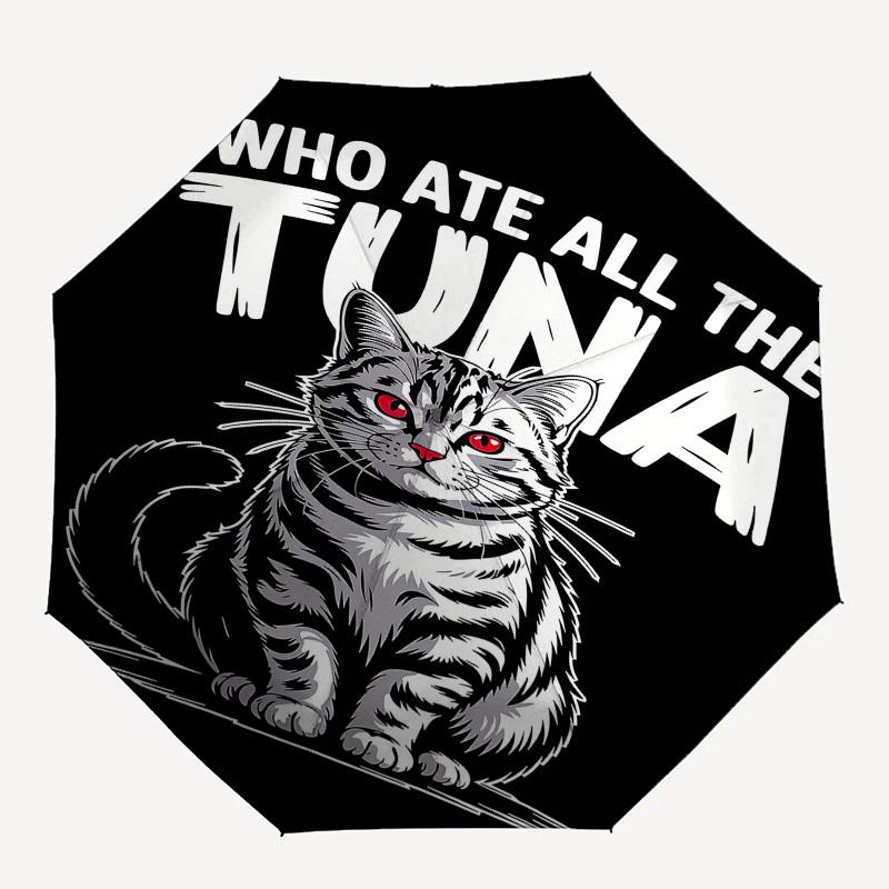 

1pc cat, tuna Automatic Open/Close Umbrella with 8-Rib Windproof Canopy10161