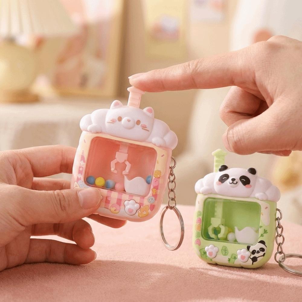 Cartoon Catching Ball Machine Keychain Plastic Funny Finger Toys  Car Key Chains
