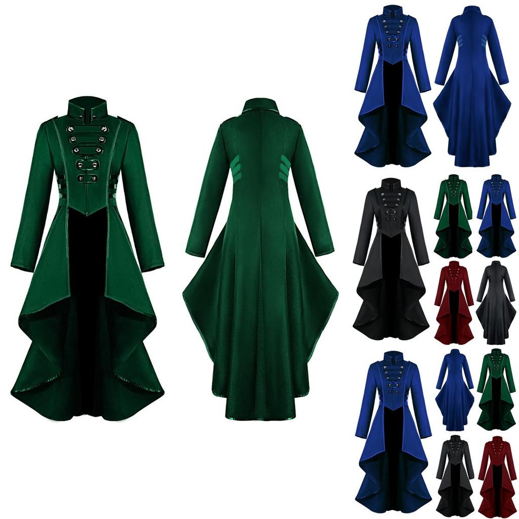 Elegant Women Vintage Medieval Tuxedo Gothic Tailcoat Perfect For Cosplay Costume