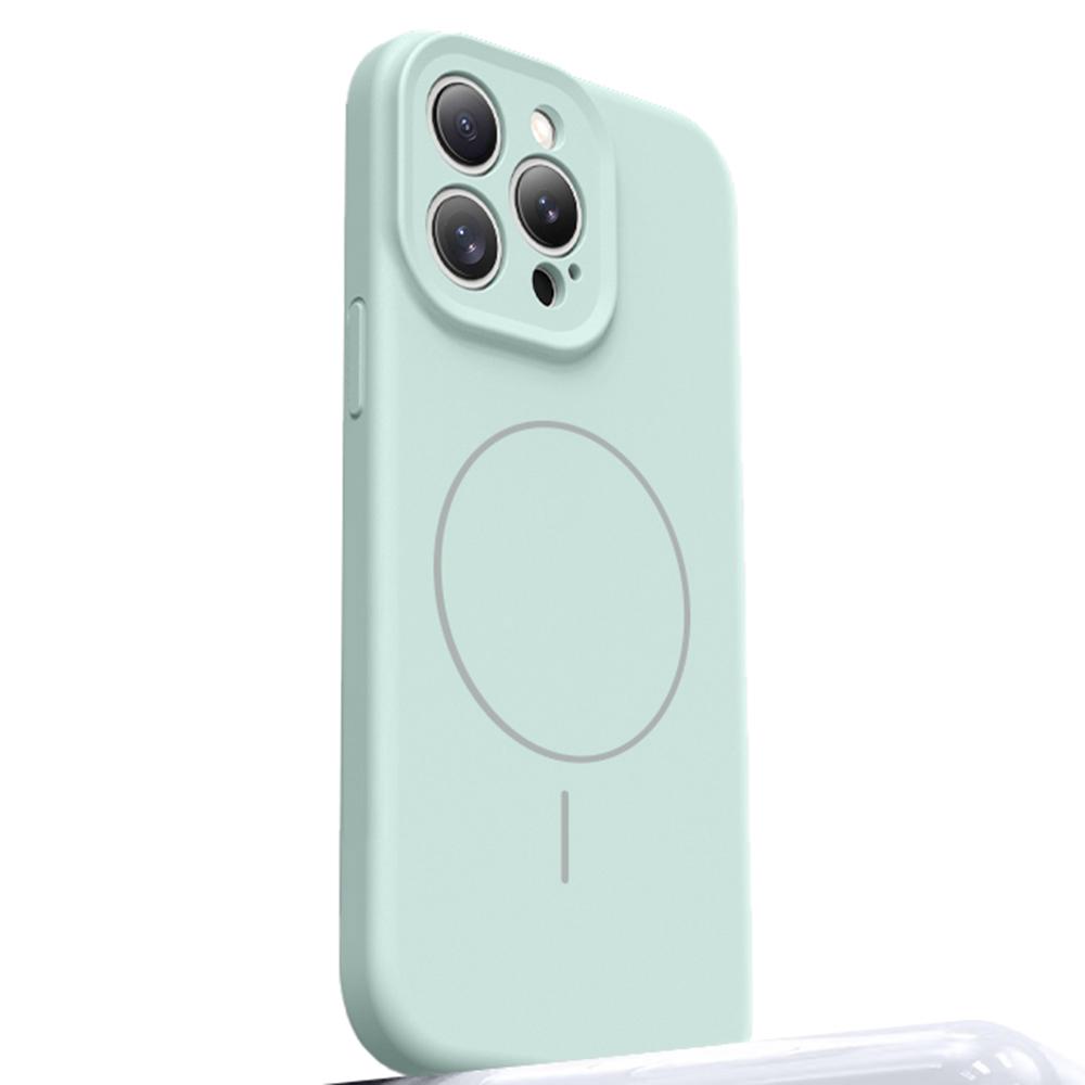 For iPhone 15 Pro Case Compatible with MagSafe Soft Skin-Touch Liquid Silicone+PC Phone Cover