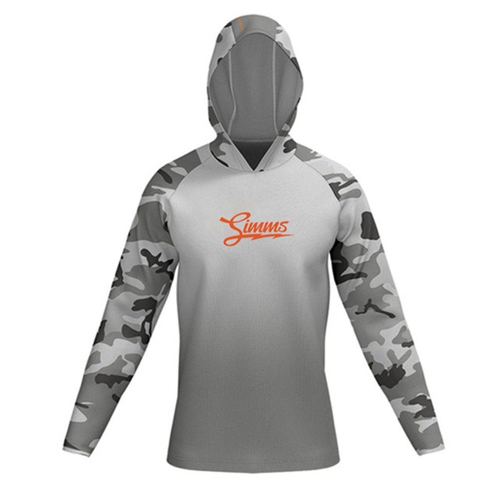 SIMMS Camouflage Fishing Suit Outdoor Sunscreen Suit Summer Long-sleeved T-shirt Quick-drying Breathable Fishing Suit Luya Equipment