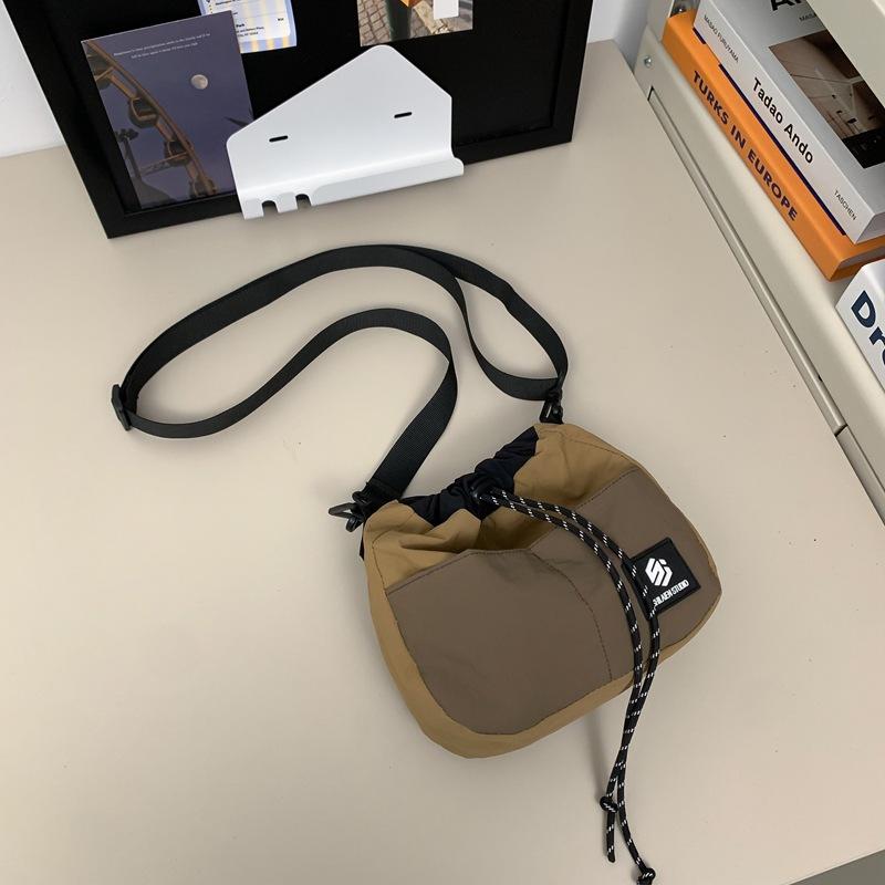 2025 Sports Messenger Bag Casual Small Bag Street Men's and Women's Functional Mobile Phone Bag Drawstring Couple Convenient Shoulder Bag