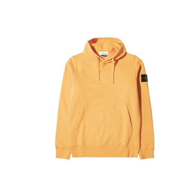 Stone Island Logo Hoodie Men Hoodies Orange 731564120-V0032