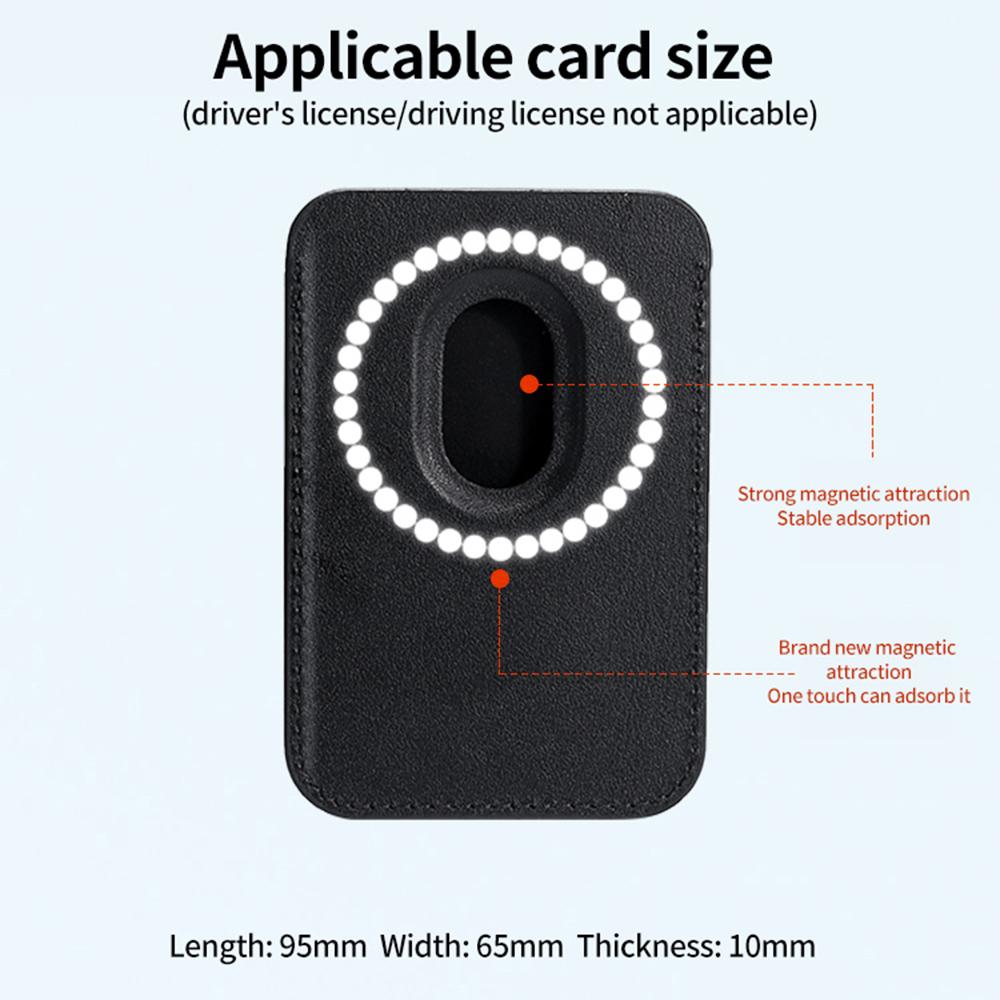 Single Ring Magnetic Card Holder for iPhone 12-16 Series PU Leather Slim Attachment