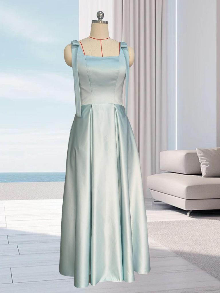 2025 Simple Forest Style Satin Spaghetti Strap French Wedding Dress