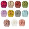 Bow Baby Headbands Toddler Headwraps Elastic Beanies CapFlower Baby Girl Turban Hat Newborn Infant Bonnet Hair Accessories