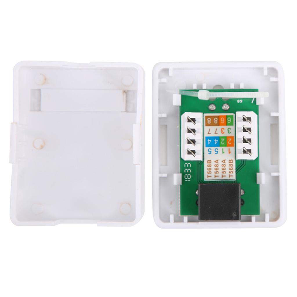2Pcs RJ45 Surface Mount Box Cat6 Single Port Desktop Information Network Junction Boxes