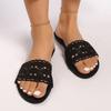 Fashion 2025 Summer New Women's Plus Size Slippers Hot Sale Round Toe Hollow Flat with Sandals Outdoor Daily Casual Open Toe Slippers