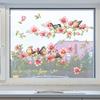 1 Stück Blumenäste Vogel Glasfenster Haus Landschaftsgestaltung Dekoration Elektrostatisch UV Fensteraufkleber Doppelseitiges Muster