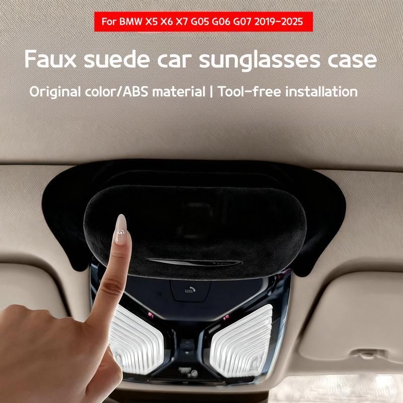 Car Glasses Case black Suede Sunroof Sunglasses Storage Box Organizer For BMW X5 X6X7 G05 G06 G07 -2025 Interior Accessories