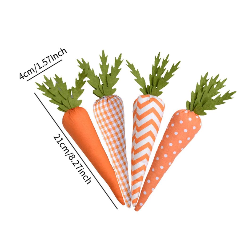 4x Easter Carrot Ornaments Artificial Party Favors Festival Gift Easter Decoration for Living Room Kitchen Wedding Holiday Home