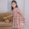 Tutu Xiaoxiang Girls' Red Floral Cotton Princess Dress