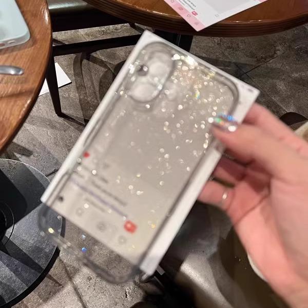

Блестящий прозрачный ультратонкий чехол для iPhone 16 15 14 Pro Max Plus 12 13 16Pro, блестящий прозрачный мягкий ТПУ, противоударный чехол For iPhone 16