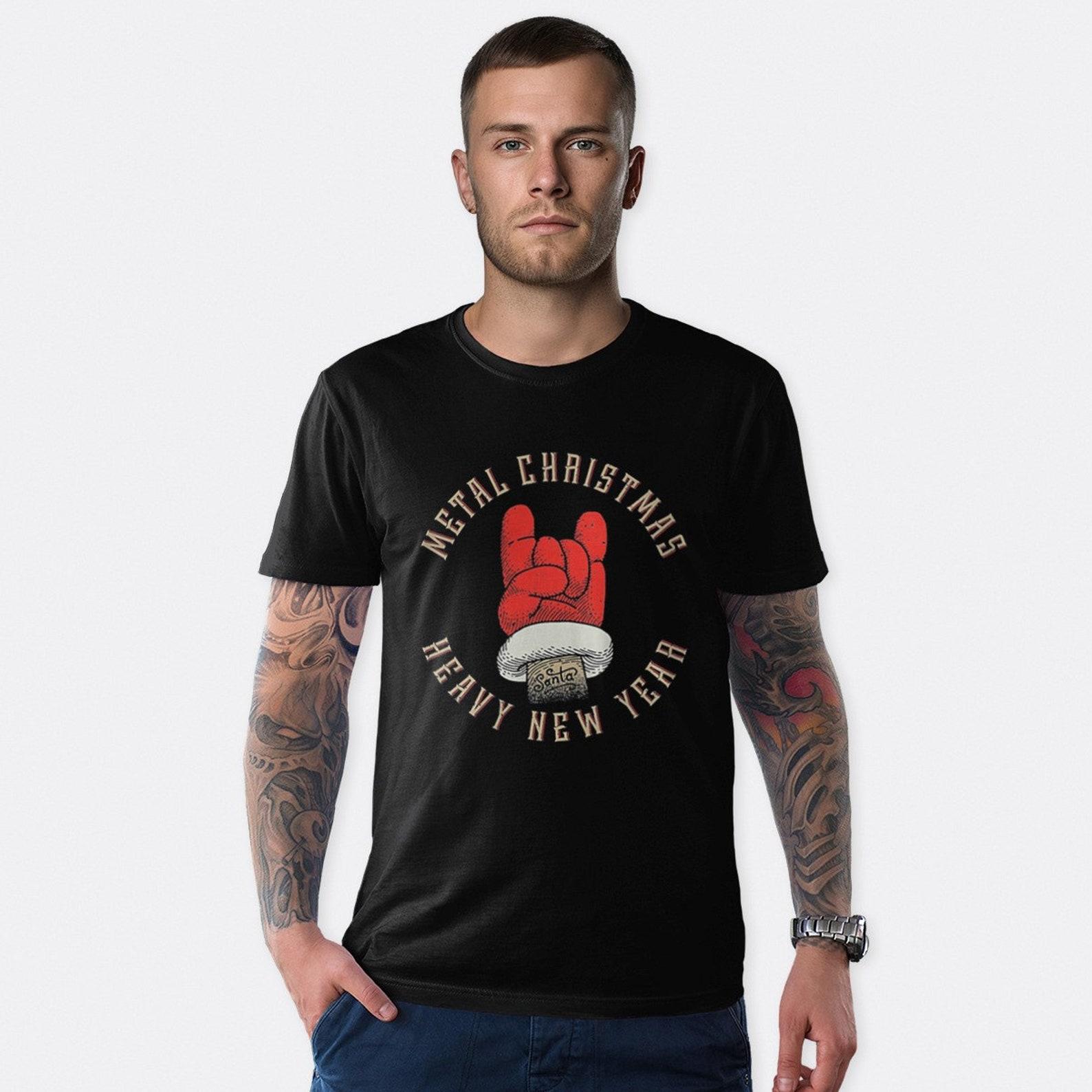 Metal Christmas Heavy New Year T-Shirt, Men s and Women s Sizes (NOV-100008) 4XL
