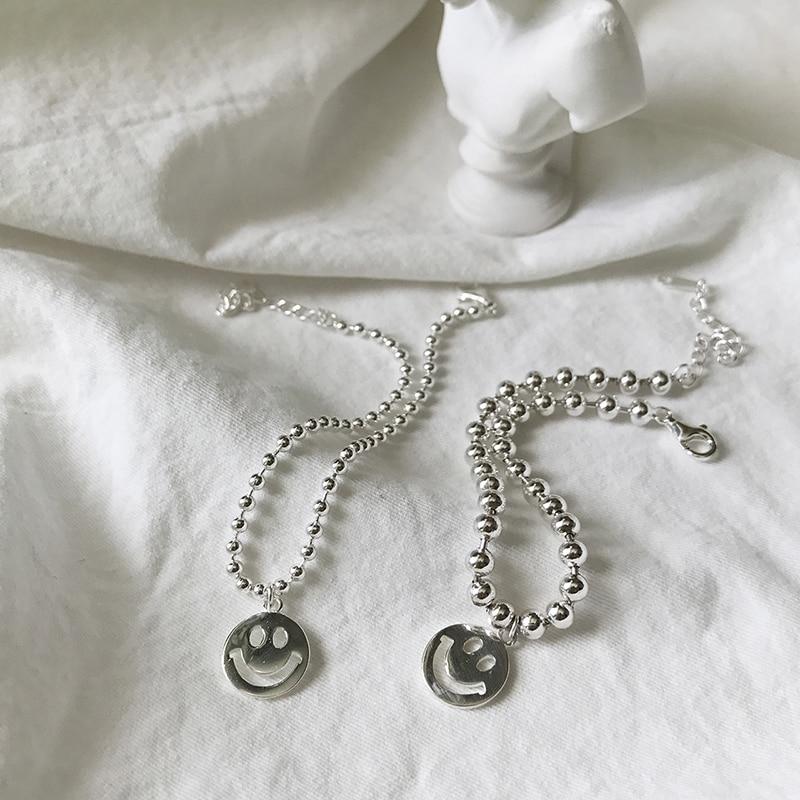 925 Sterling Silver Round Hollow Smiling Face Beads Bracelet For Women Handmade Bracelet Jewelry Gifts Wholesale S-B307