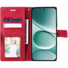 Coque pour Xiaomi Redmi Note 15 Pro 5G, Protection Cuir PU Motif Rayures - Rouge - 2 Verres Trempés