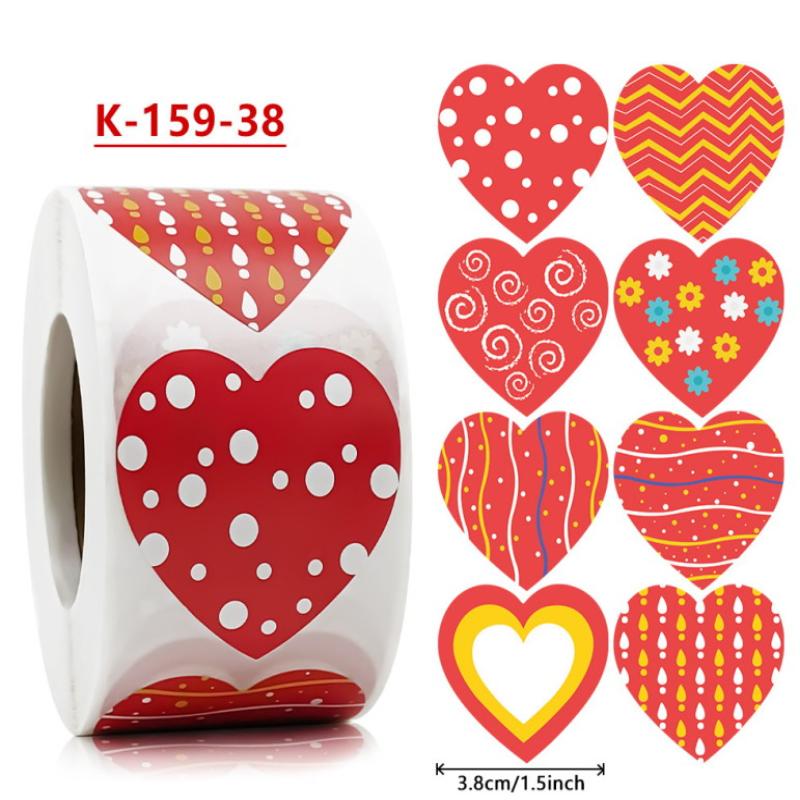 500pcs Heart Shape Valentine's Day Stickers Birthday Party Seal Labels Good Cute Stickers Box Tag