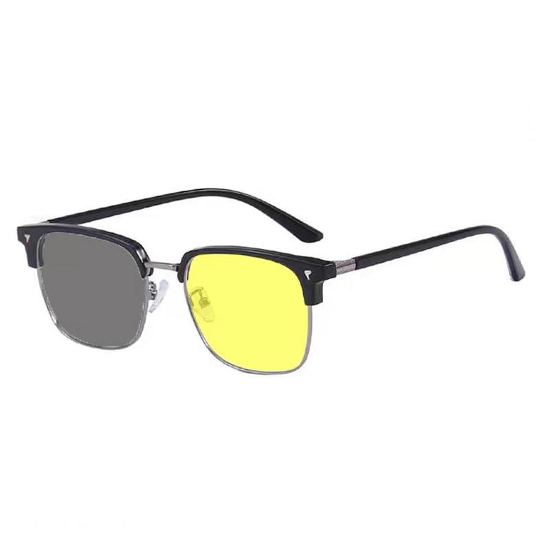 Męskie Biznesowe Fotochromowe Okulary na Krótkowzroczność Luksusowe Designerskie Anty-Niebieskie Światło Zmieniające Kolor Nocne Widzenie Okulary -4.0