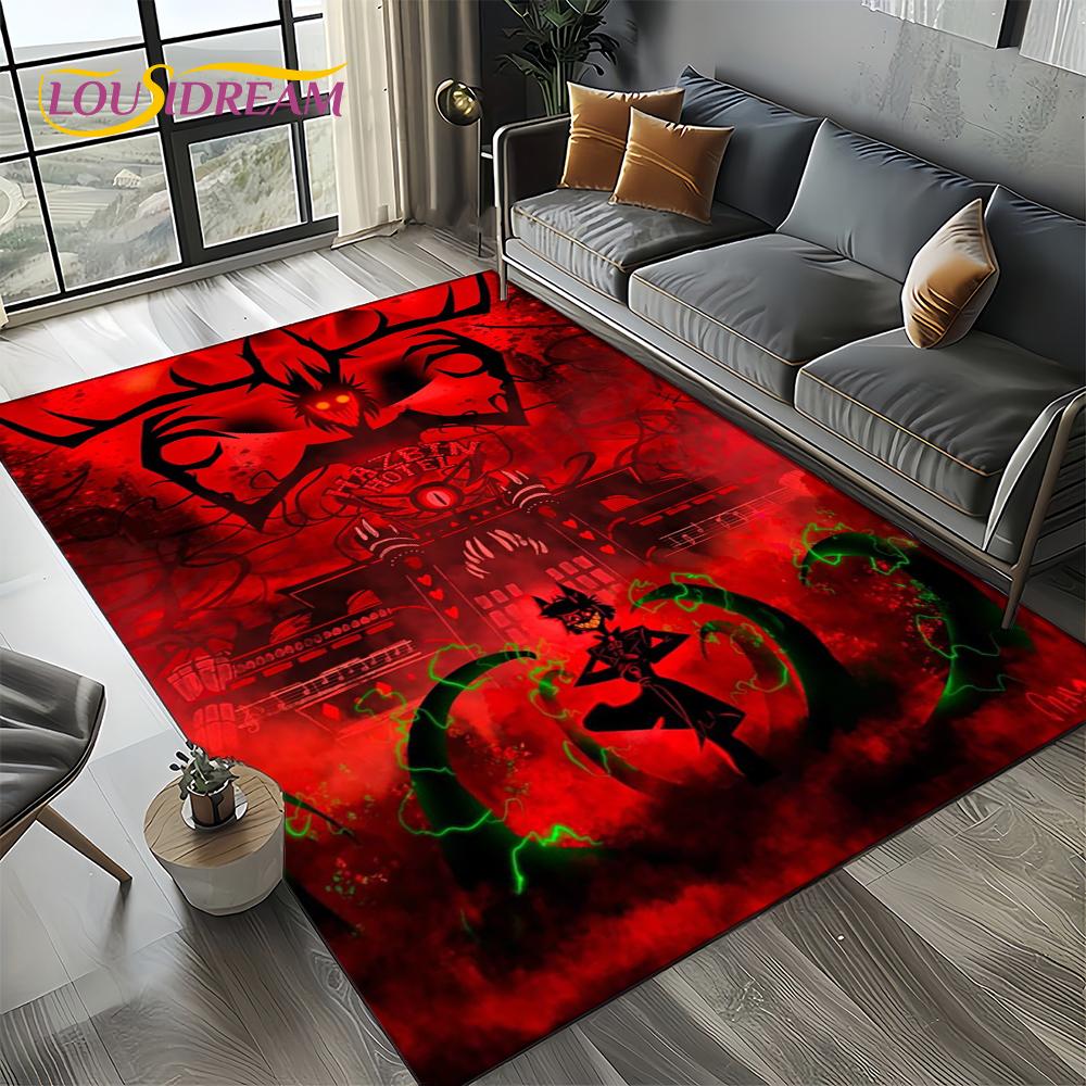 2025 H-Hazbin Hotel Charlie Cartoon Carpet Rug for Bedroom Living Room Home Sofa Decoration,kids Game Play Decor Floor Mat Gift