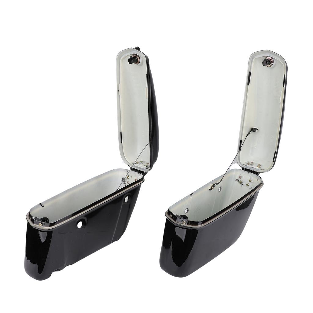 22L Motorcycle Hard Saddle Bags with Lock Rugged ABS Plastics Universal Motorcycle Trunk Side Storage Carrier Glossy