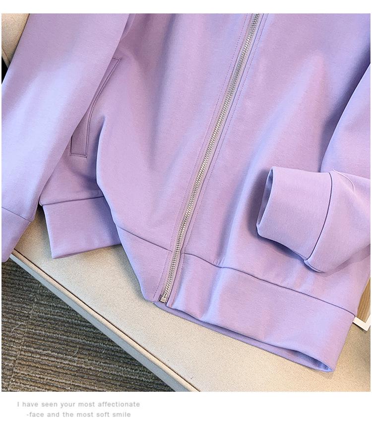 Women's Plus Size Super Loose Fleece-lined Hoodie Cardigan, Bust 150/170