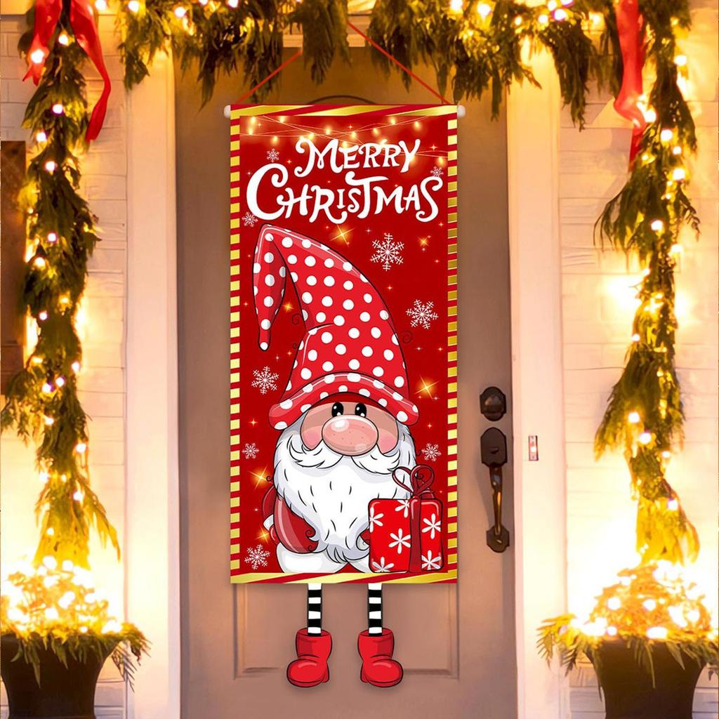 Weihnachts-Türbanner Weihnachtsmann Feiertagsdekorationen Fotografie-Banner für Zuhause Küche Wohnung Schule Schaufenster Eingang Winter