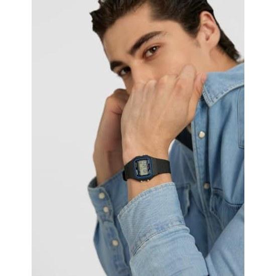 Casio F91W-1 Mens Classic Chronograph Alarm LCD Digital Watch Black F-91W-1DG BlackSheer Pleasure Strap