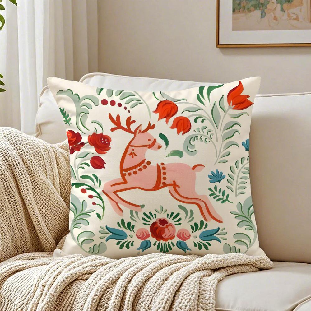 Federa per Cuscino Renna Federa Antiacaro Decorazione Divano Soggiorno Cuscino Stanza