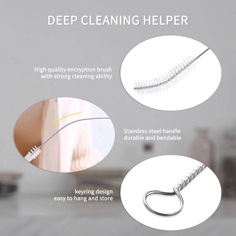 3pcs/set Reusable Straw Brush Flexible Cup Cleaning Brush Gap Brush  Narrow Neck Containers