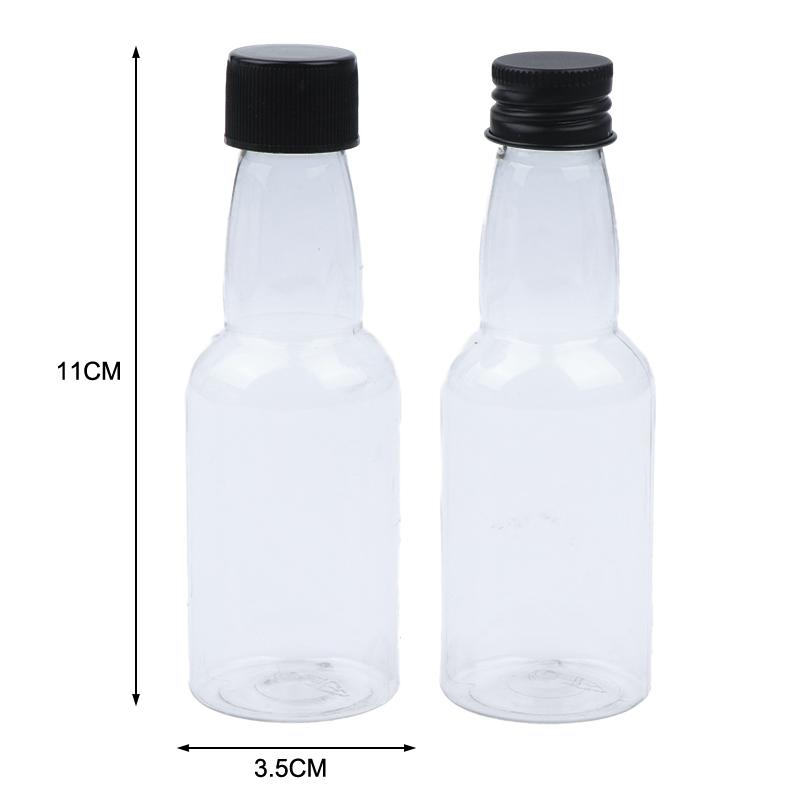 Mini Plastic Drink Bottles 10Pcs 50ML Leakproof Portable Liquor Juice Containers for Daily Use Travel Picnic