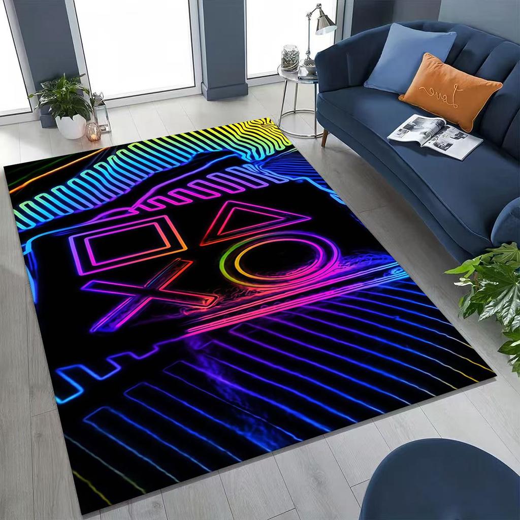 3D Retro Gamer Zone Spielteppich mit Controller-Motiv, ideal für Schlafzimmer, Wohnzimmer, Sofa, Wohnzimmer und als Fußmatte. Rutschfeste Bodenmatte für Kinder.