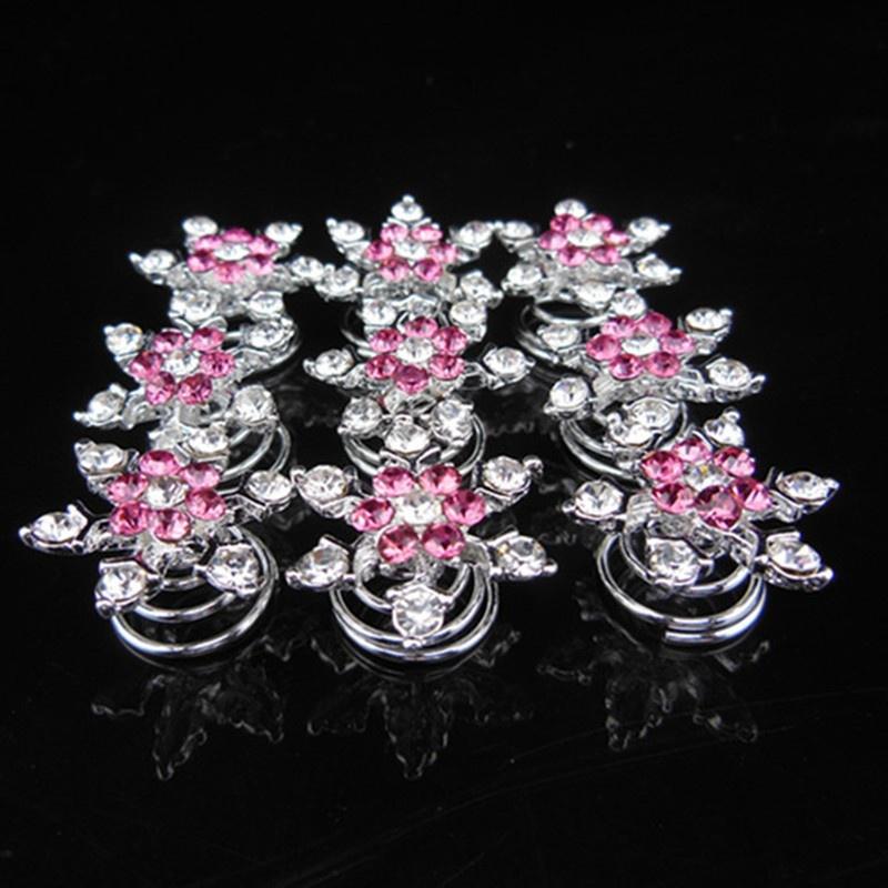 3Pcs/10Pcs Wedding Party Bridesmaid Hair Jewelry Bridal Bride Blue Crystal Spiral Hair Pin