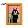 Cute Pumpkin Spooky Ornaments Wooden Black Cat Fridge Magnet, Seasonal Cartoon Kitchen Bathroom Decor, Autumn Home Decorations Theme Photo Frame