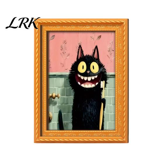 Cute Pumpkin Spooky Ornaments Wooden Black Cat Fridge Magnet, Seasonal Cartoon Kitchen Bathroom Decor, Autumn Home Decorations Theme Photo Frame
