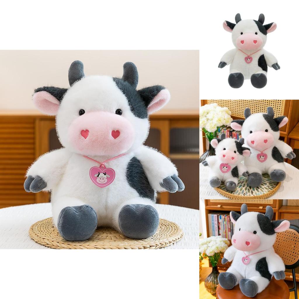 Cute Sitting Cow Plush Toy With Pp Cotton Filling For Children And Kids Gift