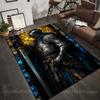 1PC Knight In Armor Portrait Print Carpet Rug for Living Room Bedroom Sofa Doormat Home Decor Non-slip Floor Mat