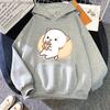 Mikiny Bubble Tea Broskvová Kočka Kawaii Potisk Mikina Ženy Harajuku Streetwear Kreslený Vzor O-Výstřih Top Oblečení