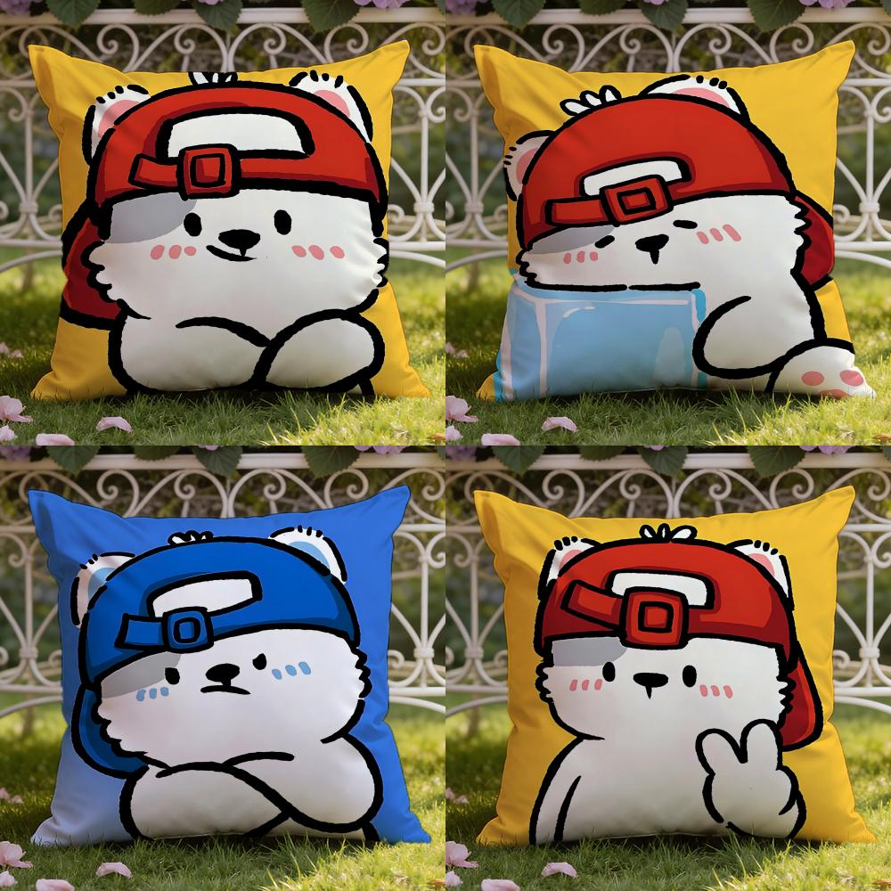 Sticker Cute Bear Stickers Cushion Cover Home Car DualScene Pillow Cover Reversible for Premium Comfort