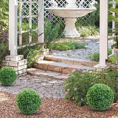 Palla topiaria, decorazione da giardino in plastica vivida e verdeggiante, resistente agli strappi, per piante finte