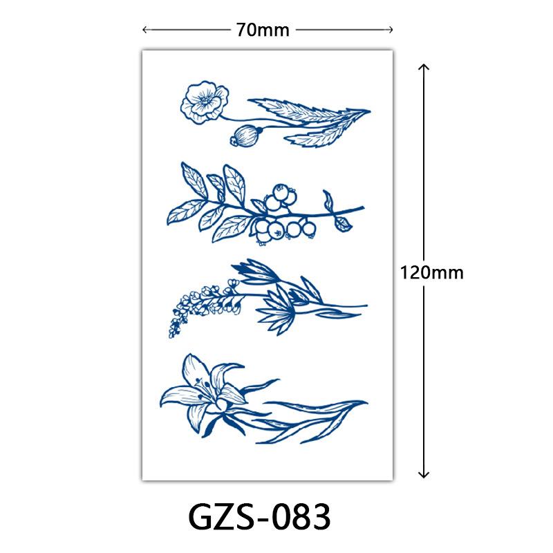 Flower Herbal Semi-Permanent Tattoo Sticker, Small Picture Juice Tattoo Sticker, Sweat-Proof Tattoo