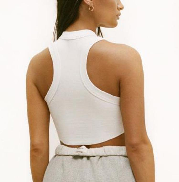 Gilet sportivo da yoga da donna a forma di I ad asciugatura rapida con imbottiture sul petto per fitness, danza e corsa