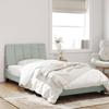 VidaXL Bed with Mattress Light Grey 100x200 Cm Velvet 3208580