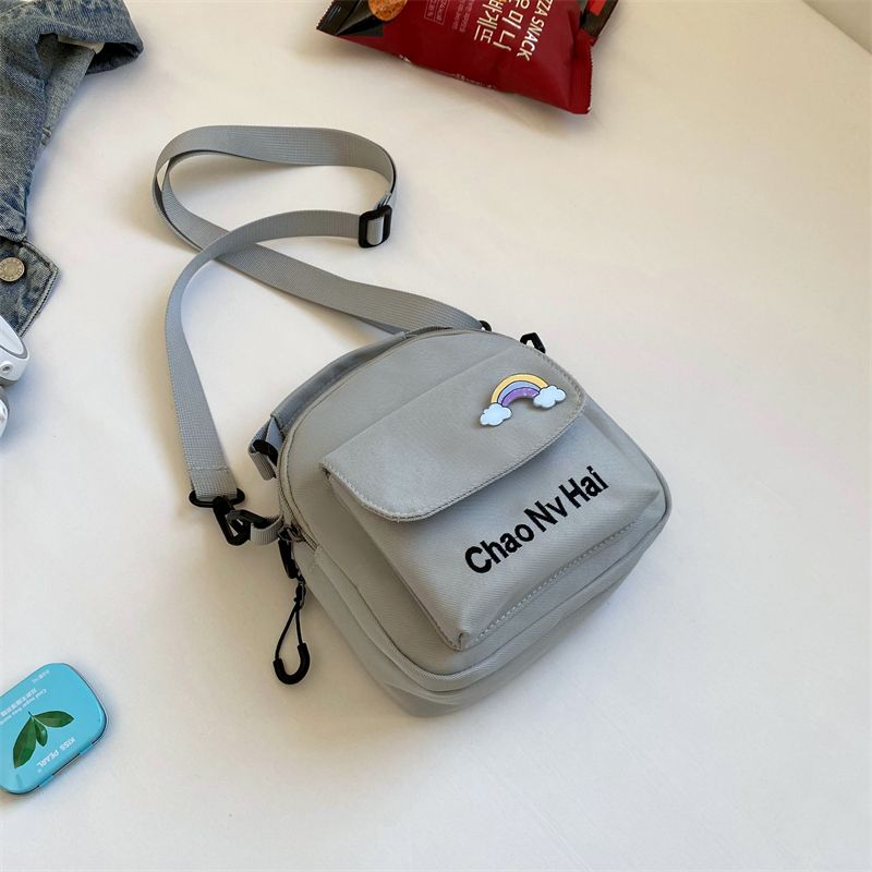 

Crossbody Ins Fresh All-Matching Lightweight Shoulder Bag Light gray without pendant