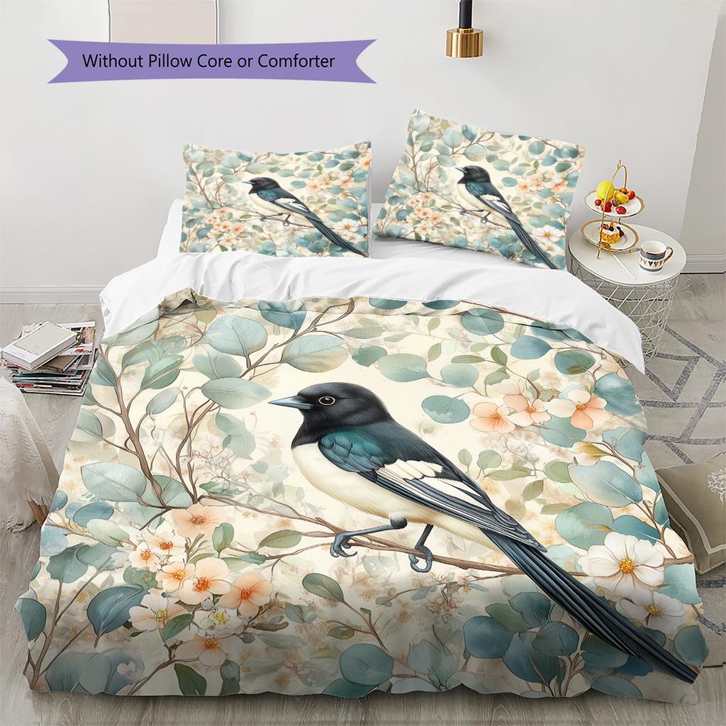 Branch Bird  Pattern Bedding Quilt Set  Home Decoration  Gift (1 * duvet cover + 2 * pillowcase, without core)
