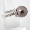 [Pre-owned] Pt900 Black Pearl/Diamond Ring / Size 11 / j67-10
