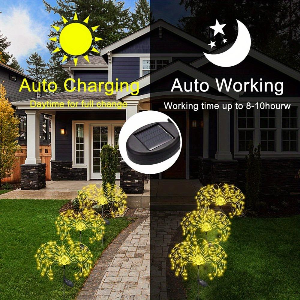 Solar Garden Firework Lights Outdoor Waterproof 8modes Sparklers Solar Lamp For Outside Backyard Yard Pathway Decoration