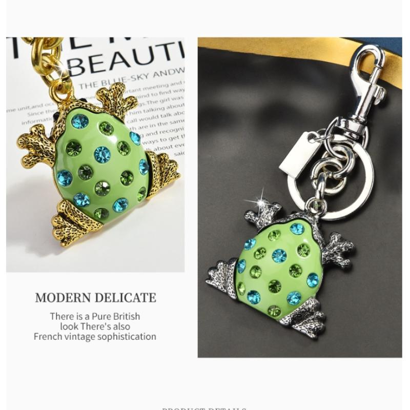 Frosk Nøkkelring Diamant Frosk Nøkkelring Veske Anheng Nøkkelring Ryggsekk Dekorasjon Tilbehør Gaver Kvinner Menn Bil Nøkkelkjeder
