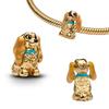 S925 Silver Cute Dog Charms Bead Keychain Animal Puppy Teddy Yorkshire Terrier Crab Paw Whale Rooster Snake Crocodile Jewelry