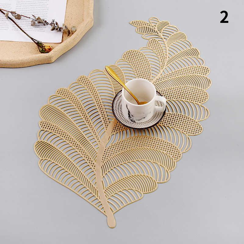 Leaf Hollow Oil Water Resistant Nordic Non-slip Kitchen Placemat Coaster Insulation Pad Dish Coffee Table Mat Home Decor