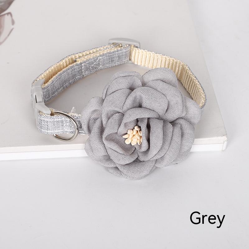 Pet Collars New Pet Camellia Flower Cat Collars Cute Princess's Birthday Adjustable Pet Dressing Tool Pet Accessories Supplies